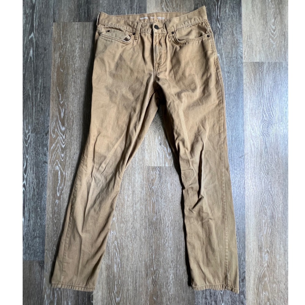 Old‎ Navy Athletic Taper Pants Mens 32x32 Brown Khaki Built-In Tough Chinos